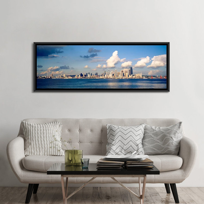 «Buildings at the Waterfront Elliott Bay, Seattle, Washington State, 1996 - impression sur toile tendue