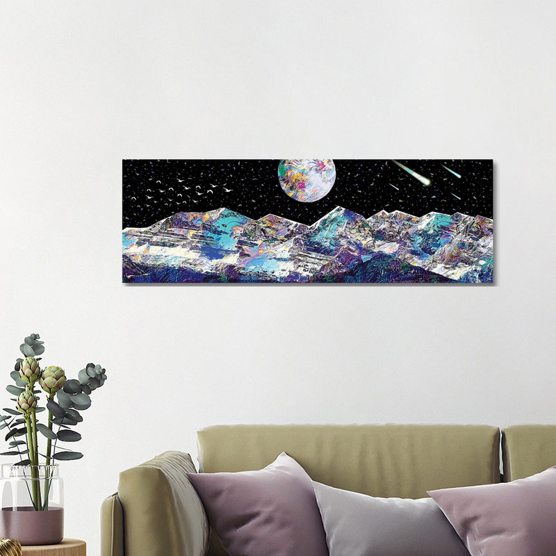 Blue Mountain 1 Piece Wrapped Canvas Panoramic Wall Art, 121.92 cm H x 40.64 cm W x 3.175 cm D