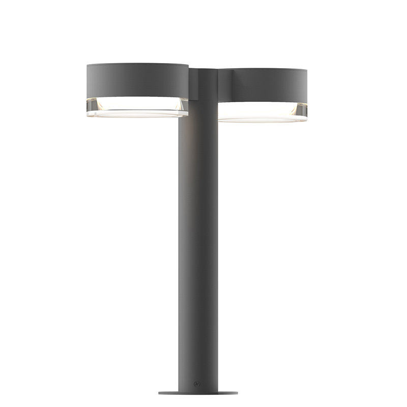 Reals LED Bollard Light, 16" H x 5" W x 13.5" D, Gray