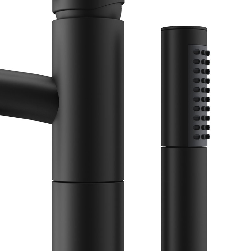 Taron 1 Handle Floor Tub Filler with Diverter, Matte Black