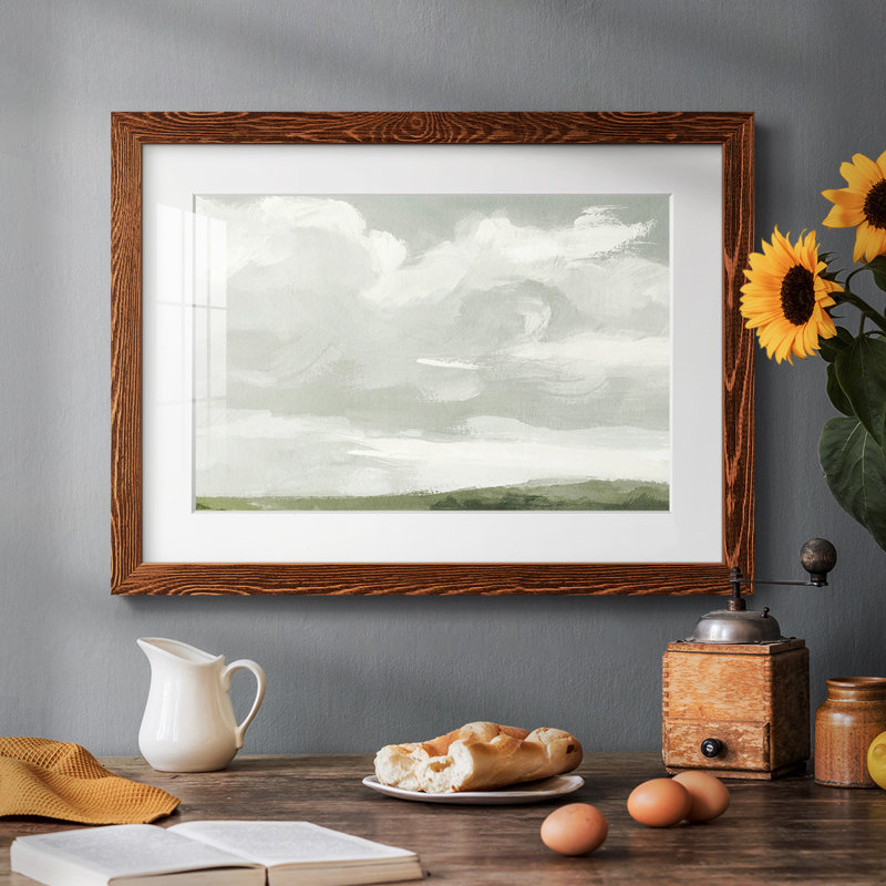Gris gris ciel III - reproduction encadrée rustique avec tableau mat, Érable, H 22 po x l 32 po