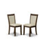 Cet ensemble de salle à manger en bois 7 pièces comprend une table à piédestal et 6 chaises Parson en lin brun clair avec dossier rembourré - Noyer antique-1004186774-1004186772-983083351
