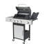 Barbecue au propane 3 avec brûleur latéral, fer émaillé et barbecue verrouillable