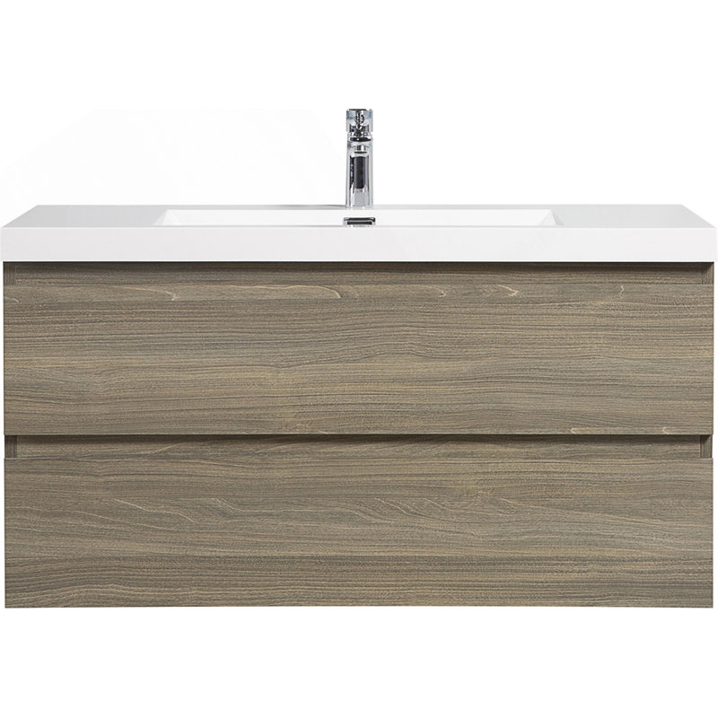 Meuble-lavabo flottant de 42 po avec lavabo, conception compacte et moderne pour une esthétique et une fonctionnalité améliorées