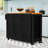 Rolling Kitchen Island with 3 Drawers, Extendable Table, Power Outlet and Storage Cabinet-526189684
