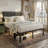 Jabril Bed Frame with Headboard, Metal Platform Bed Frame with Power Outlets and LED Lights-1391206633
