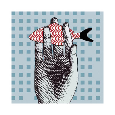 Fish On Hand by Art Mirano - Wrapped Canvas Print