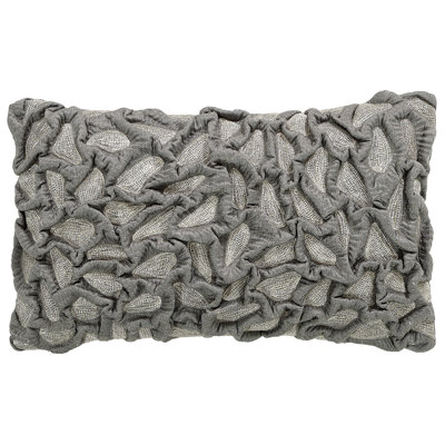 Rhea Silk Pleated Feather Down Fill Lumbar Pillow Cover & Insert