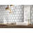 Calacatta Gold With Absolute Black and Metal Strip Honeycomb Mosaic Wall & Floor Tile