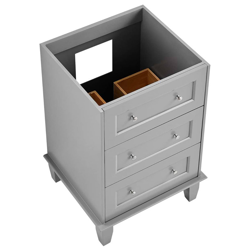 Nora 24" Freestanding Standard Single Bathroom Vanity with Top, Gray