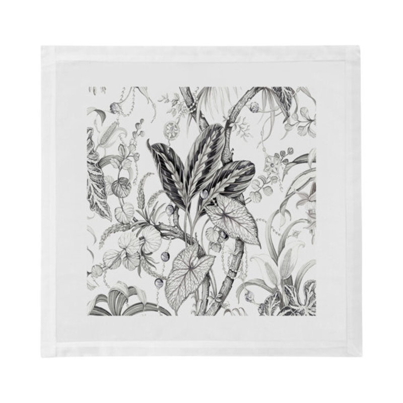 Amazonia Cotton Blend Square Napkins, Dovecote Black White