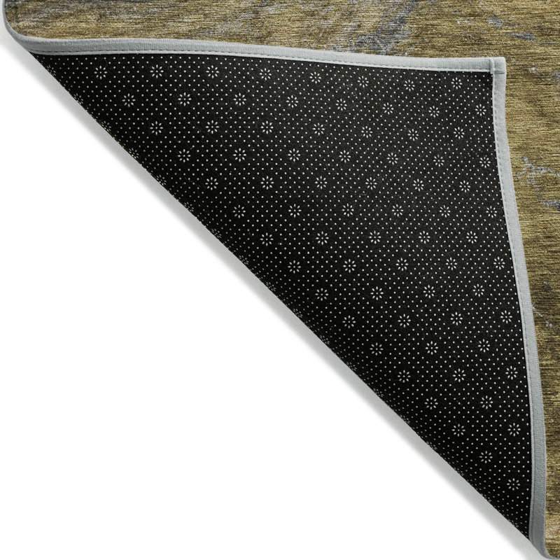 Tapis intérieur lavable abstrait taupe et chocolat 8 pi x 10 pi brun