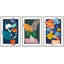 «Vibrant Jungle Garden Flower Plants Colorful Illustration Modern Art Decor Nordic Rustic» 3 pièces-98696055-98696056