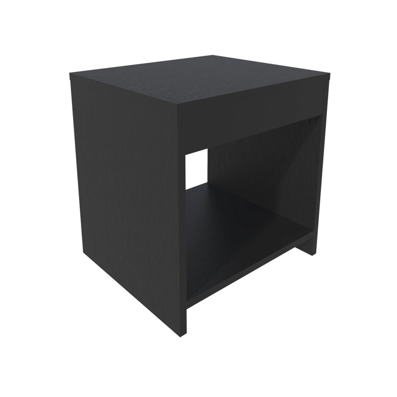 Table de chevet avec rangement ouvert, Noir