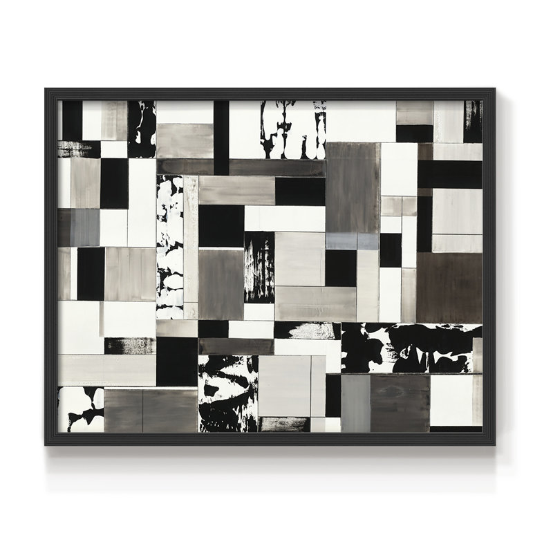 Rectangulaire - Impression encadrée - Restickable, H 8 po x l 10 po, Noir, noir, noir, noir