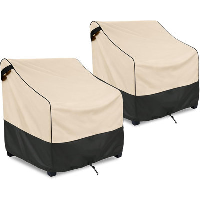 Waterproof Outdoor Chair Covers 2 Pack, Heavy Duty Patio Furniture Covers For Lawn Chairs, Universal Fit Weather Resistant Protector, Khaki