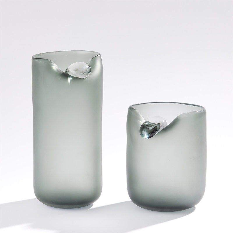 Poise Vase, 12.75" H x 5.75" W x 5.75" D, Gray