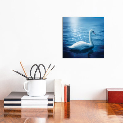 Swan And Starbursts - Wrapped Canvas Print