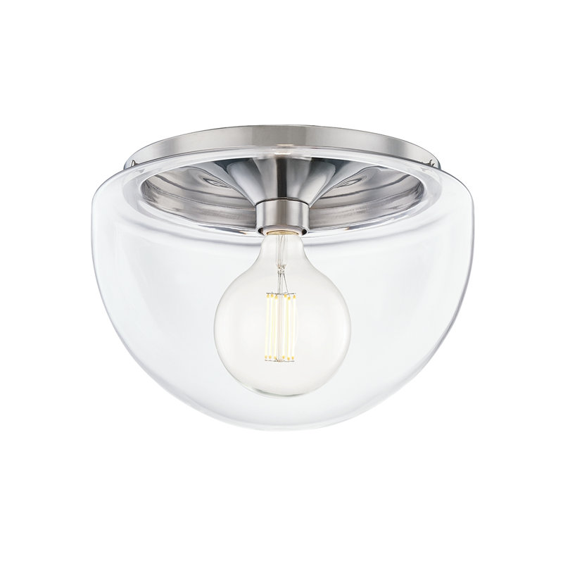 Plafonnier encastré 1 lumière Alexi, Nickel poli, H 9,5 po x l 13,75 po x P 13,75 po