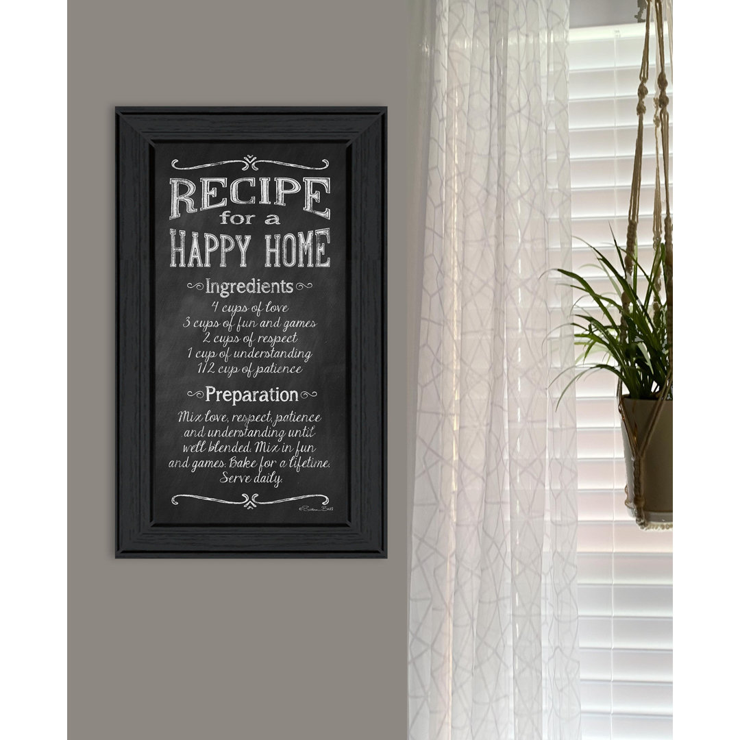 Recipe for Happy Home Framed Wall Art for Living Room, Home Wall Decor By Susan Ball Red Barrel Studio® 