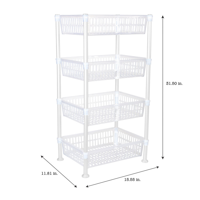 Edder 15.55 " W Plastic Shelving Unit, White