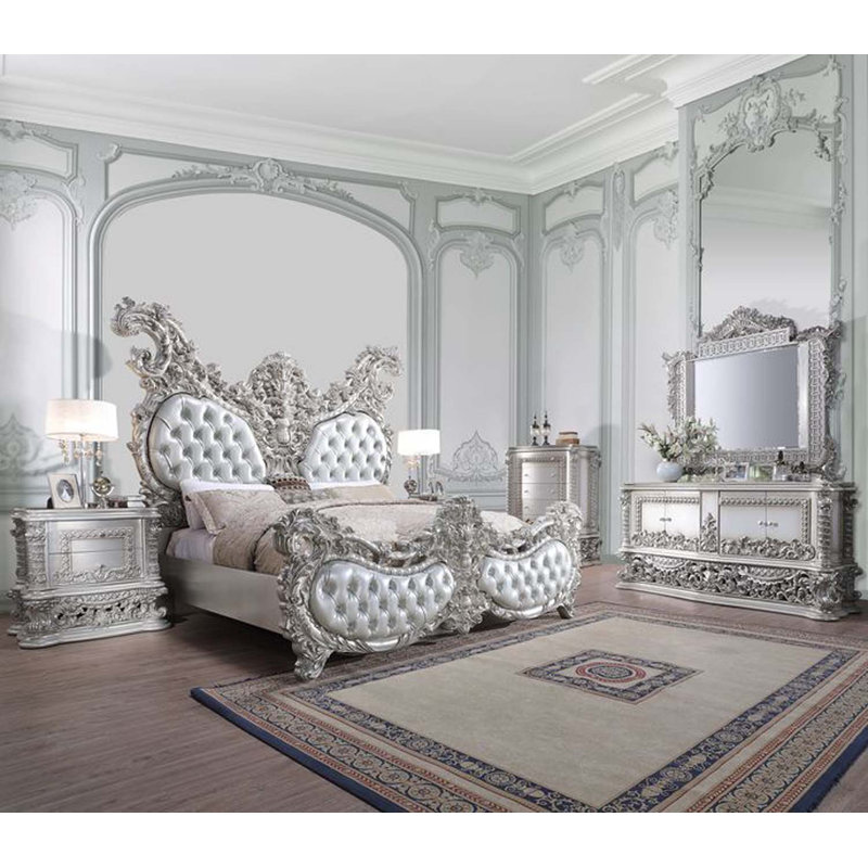 Table de chevet Valkyrie, finition platine antique