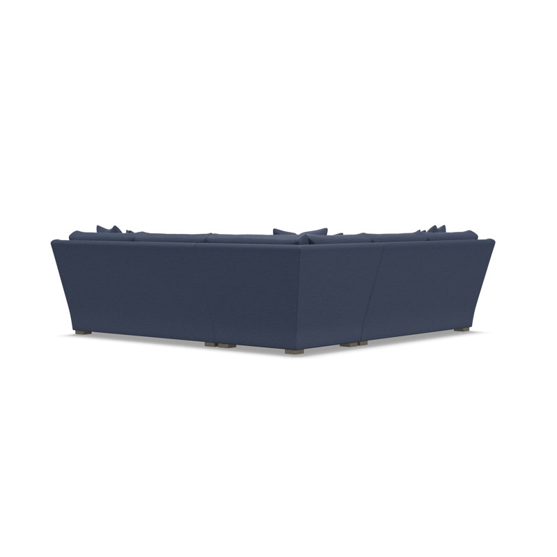 Sectional, Blue Polyester, 34.5" H x 107.5" W x 107.5" D, Symmetrical