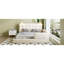 Grand lit plateforme tapissier avec 2 lampes de lecture, blanc