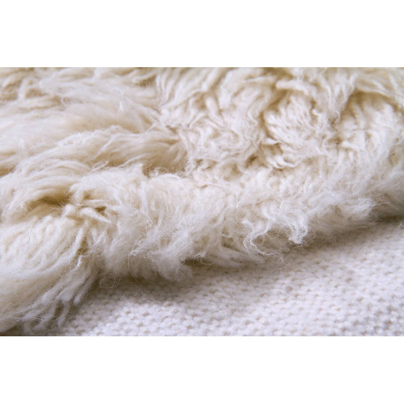 Original Greek flokati Rug Sonia made of wool 2000 g/m², Round 110cm