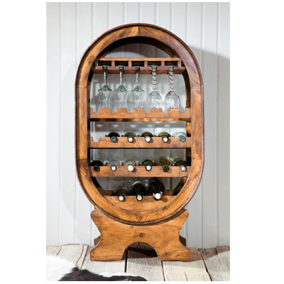 Oxford 15 - Bottle Solid Wood Wine Bottle & Glass Rack