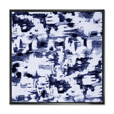 Impression abstraite en bleu classique sur fond blanc II - art mural imprimé sur toile géométrique