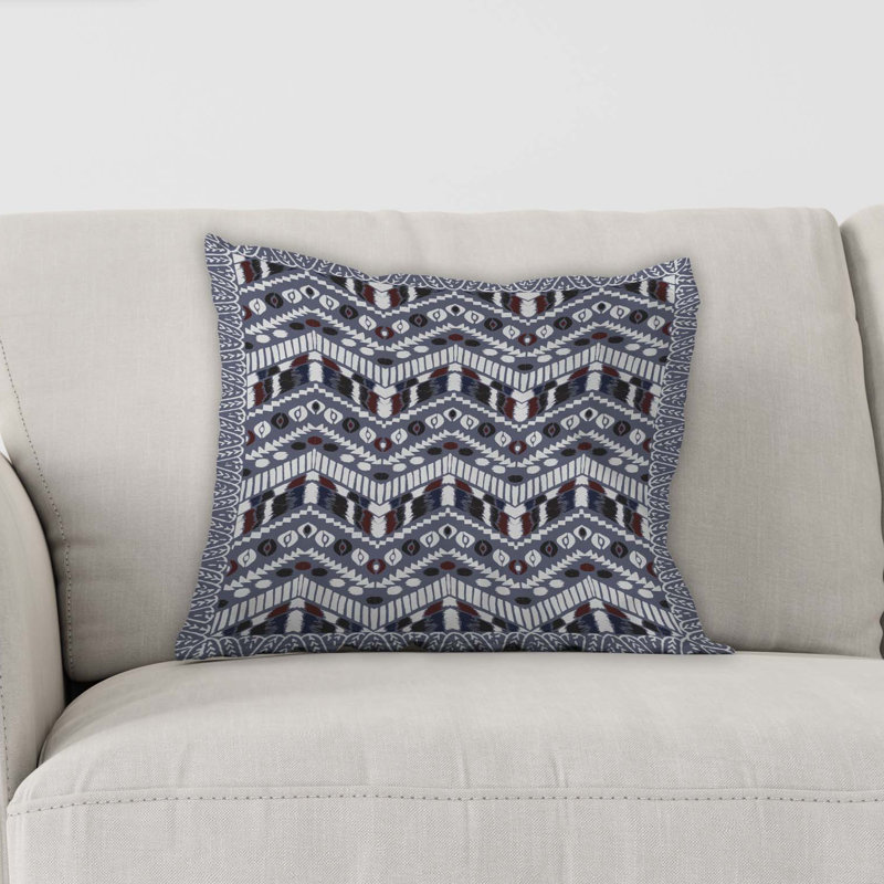 Chevron Cotton Blend Outdoor Reversible Throw Pillow, 24" x 24"