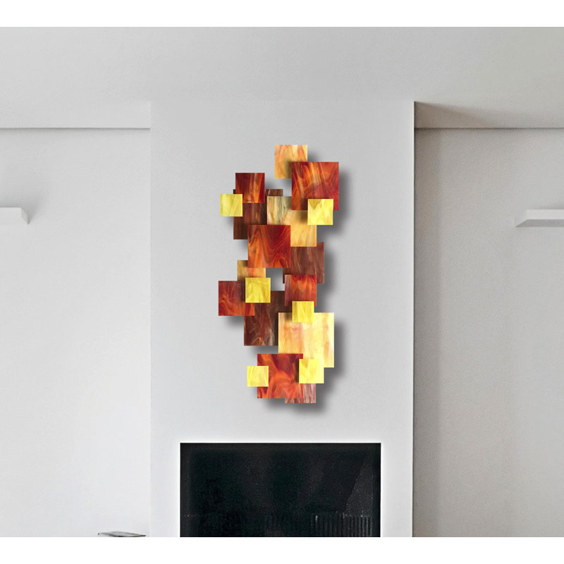 Sunset Multicolor Glass Wall Sculpture