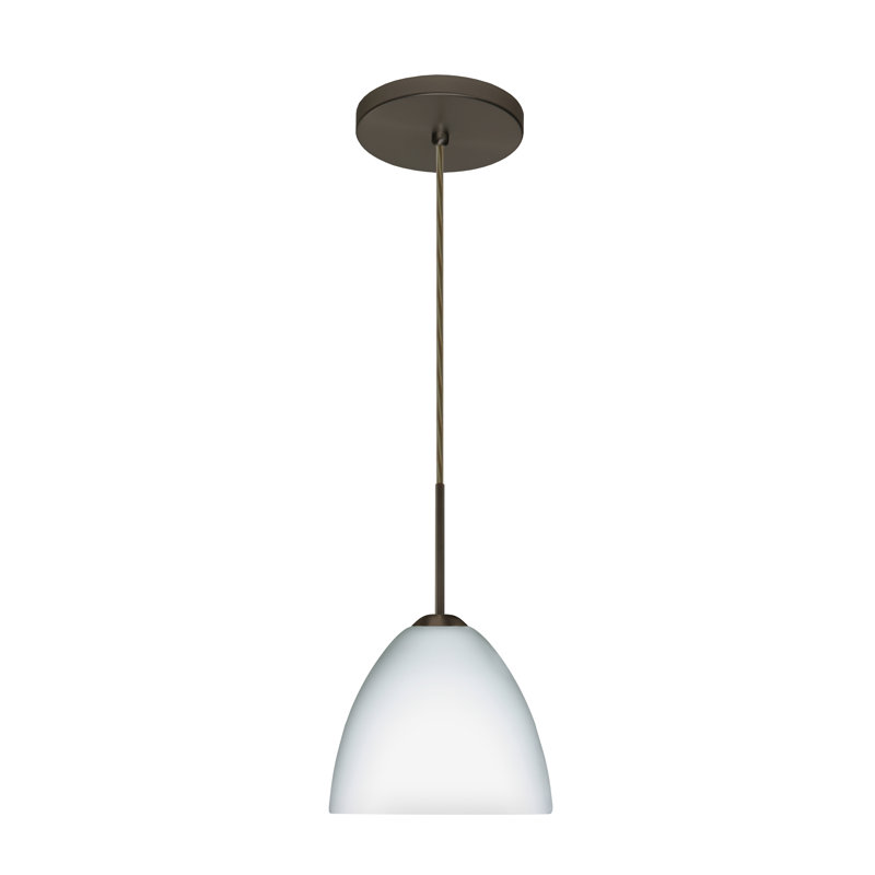 Ashwini 1 - Light Single Pendant, Opal Matte, Bronze, LED