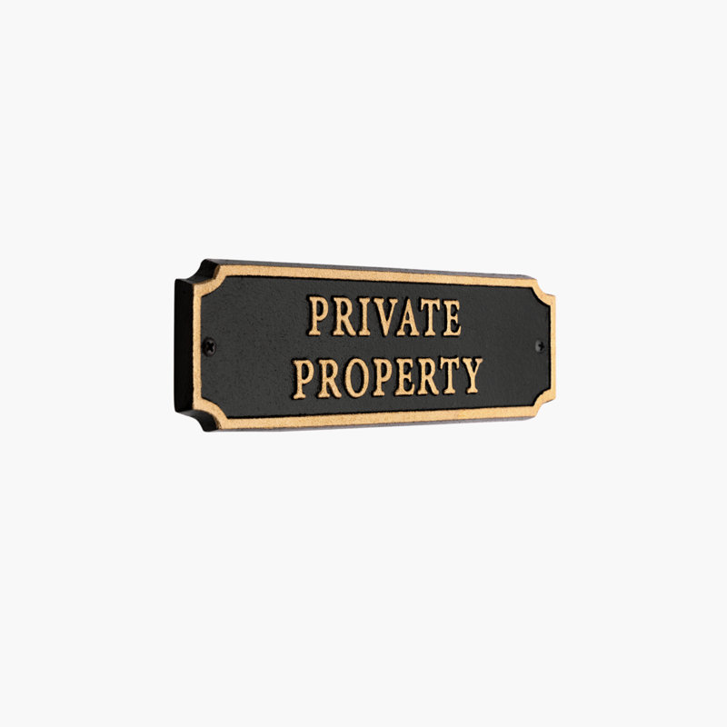 Door Statement Cut Corner Plaque - Private Property