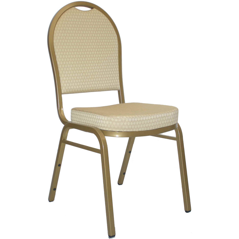 Chaise de banquet Ymir, Doré, À motif beige