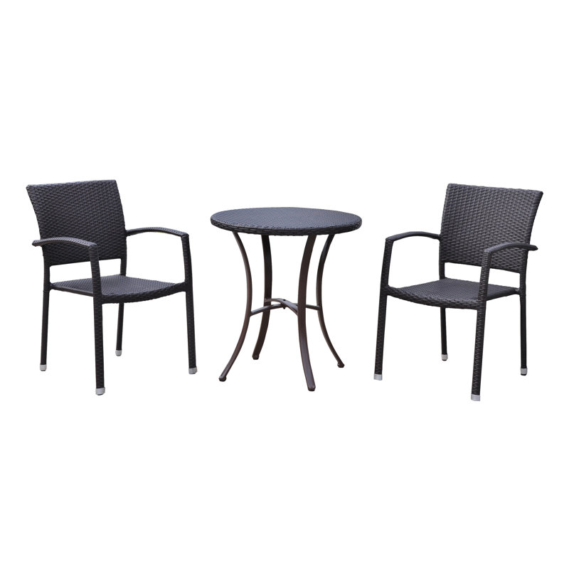 Ensemble bistro 3 pièces Brade, Noir antique