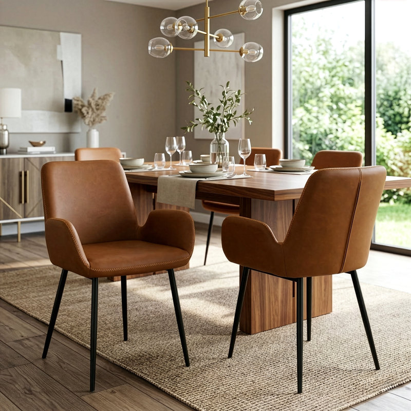Hamann 19.25'' H Faux Leather Upholstered Armchair