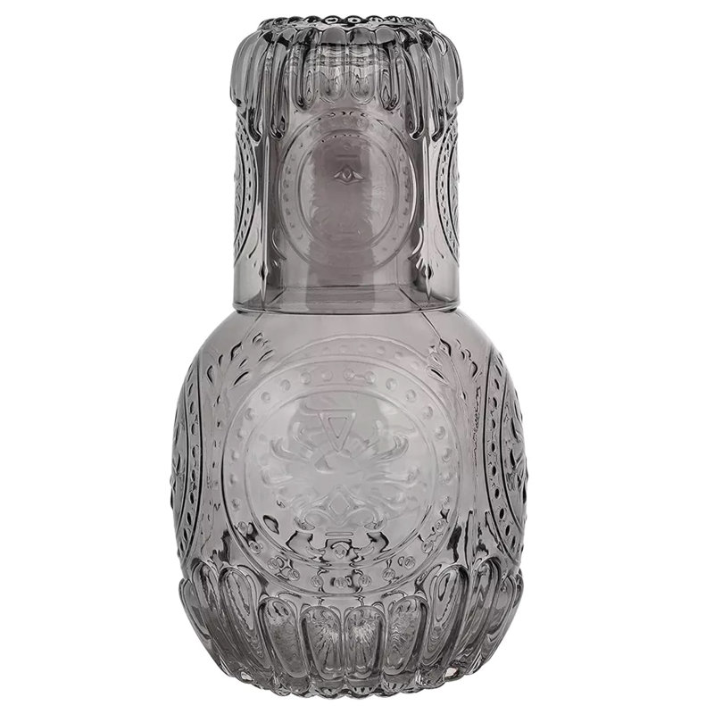 Grey Glass 2-Piece Carafe Set – 30.43Oz