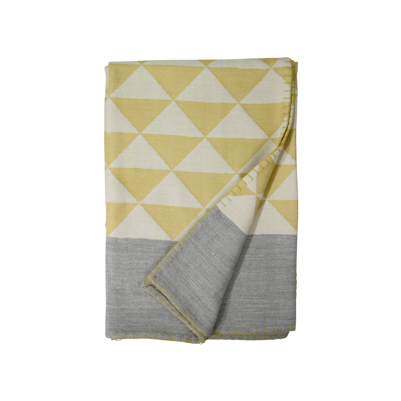 Stockholm Baby Alpaca Woven Throw, Citrus/Gray