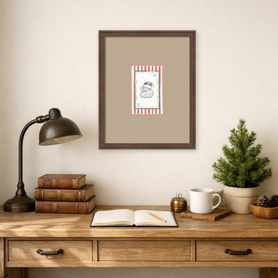 Tampon vintage du père Noël par Jolly and Dash, impression encadrée en bois