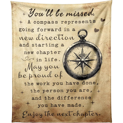Retirement Gifts for Woman Men 2026, Happy Retirement Gift for Coworkers Women Boss Teacher Employee Blanket Compass Present, Blanket Throw 40x50in, Retire Men
