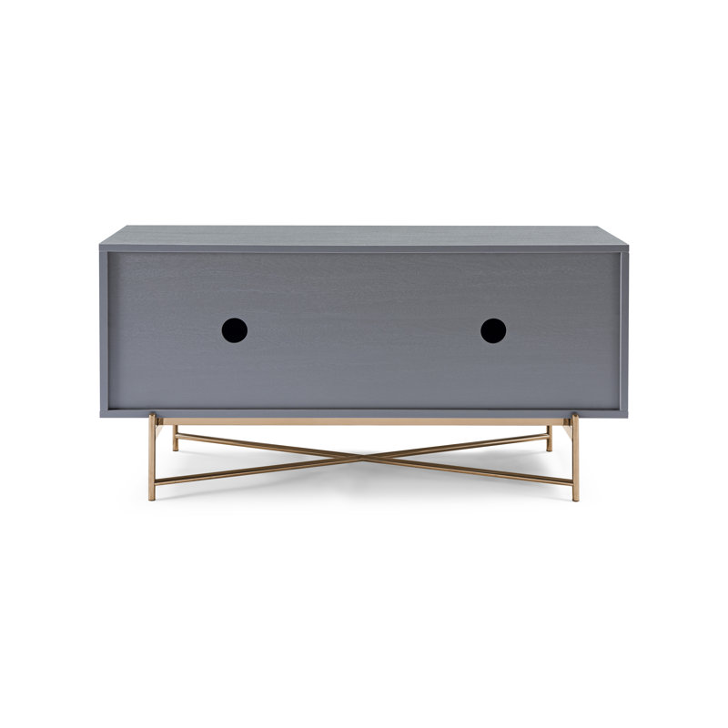 Alecsandrina Unfinished TV Stand for TVs up to 50", Grey/Bronze