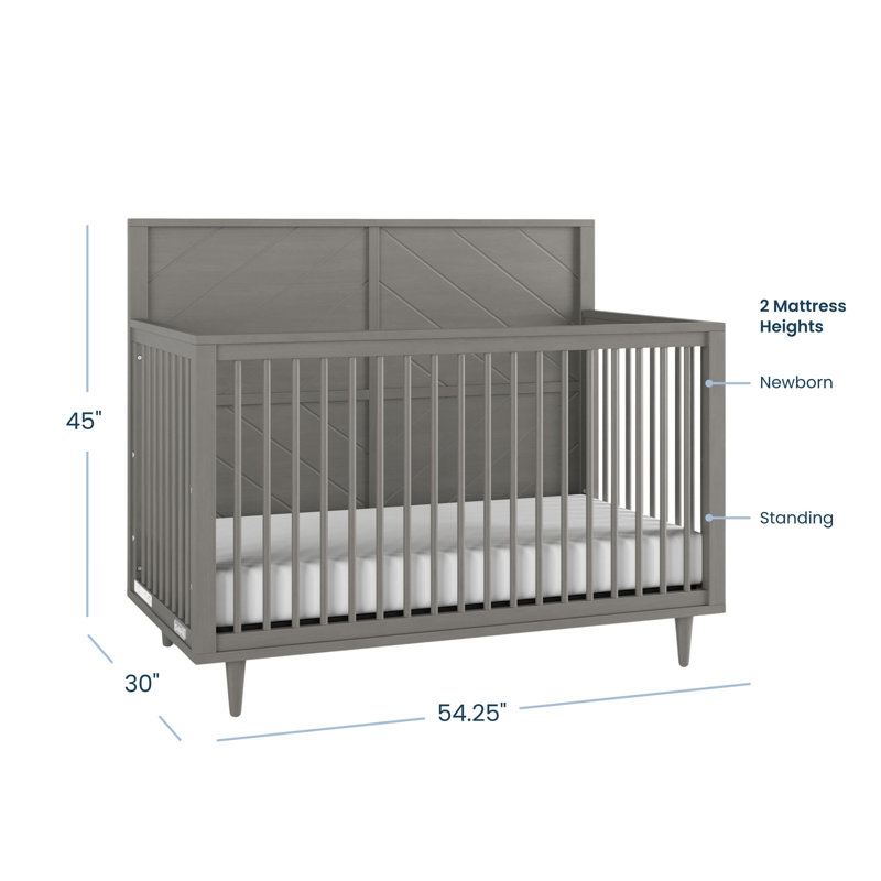 Lit de bébé convertible 4-en-1 Surrey Hill, Gris lunaire