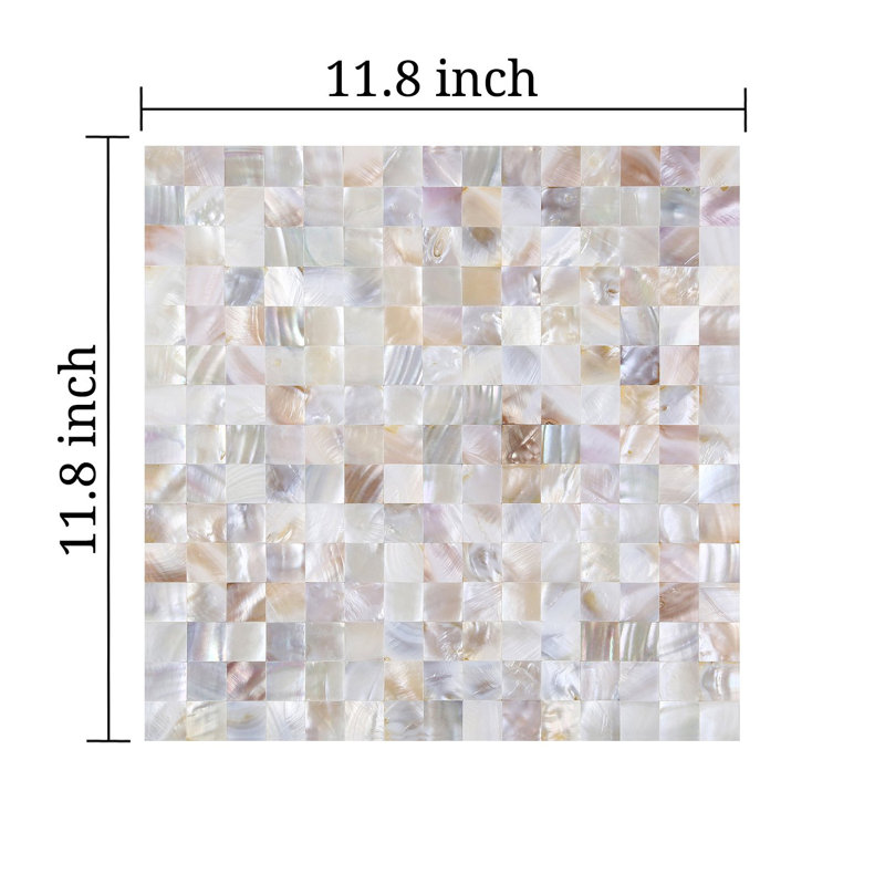 0.75" x 0.75" Grid Mosaic Wall Tile, Ivory