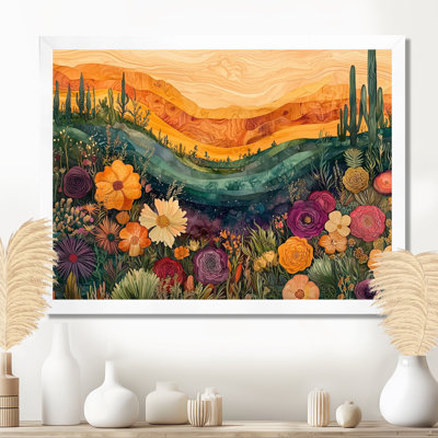 Geryl, fleurs sauvages et jardin de cactus au désert I - Art mural fleurs sauvages