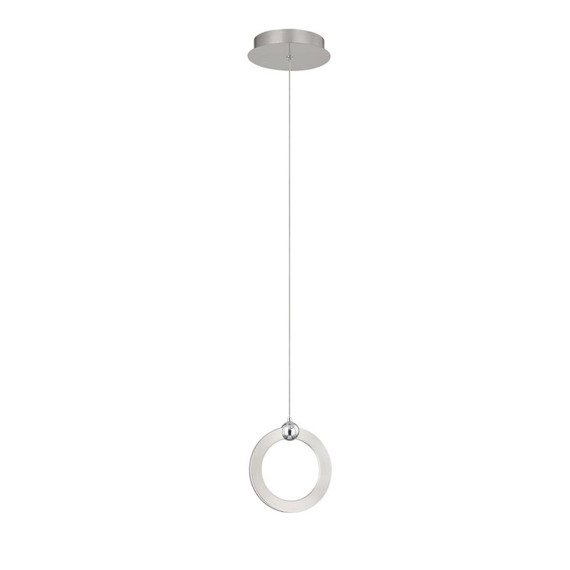 Luminaire suspendu simple en argent à 1 lumière Dorsie