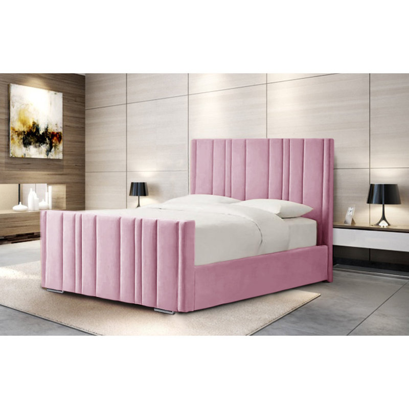 Petersburgh Upholstered Ottoman Storage Bed, Small Double (4'), Pink