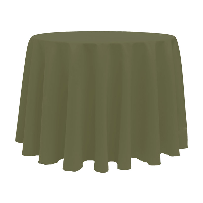 10 Pack Round Polyester Linen Tablecloth, 120" x 120", Olive