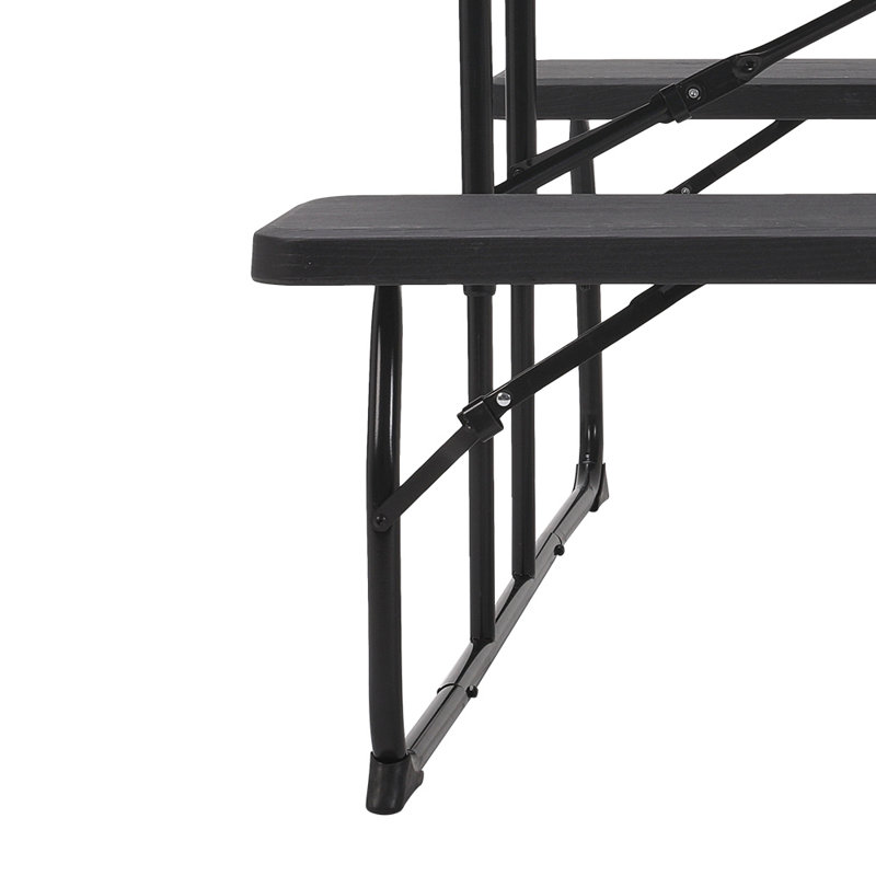 Brutton 6 - Person Patio Dining Set with Rectangular Table, Black